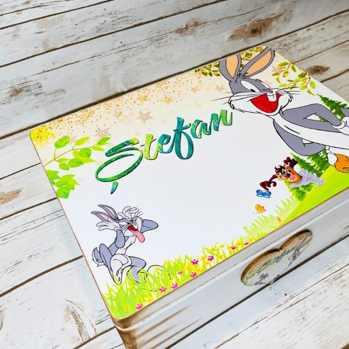 Cutie Botez Lemn #Bugs Bunny - imagine 2