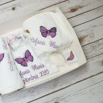 Trusou Botez Simplu Fluturi Mov