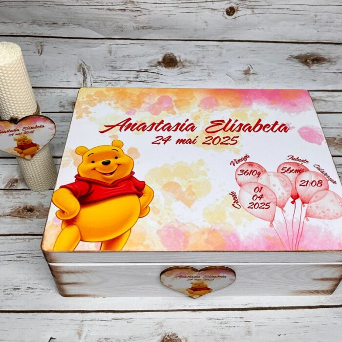Trusou Botez Personalizat Winnie the Pooh Rosu - imagine 6