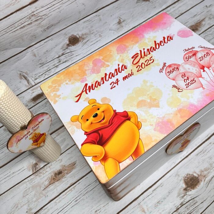 Trusou Botez Personalizat Winnie the Pooh Rosu - imagine 7