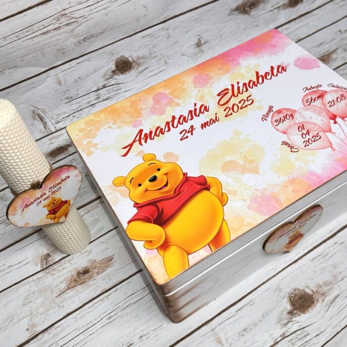 Trusou Botez Personalizat Winnie the Pooh Rosu - imagine 8
