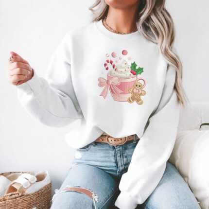 Hanorac dama oversize brodat Coffe Mug1 alb