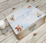 Trusou Botez Baiat Personalizat Ursulet Baby Blue - imagine 3