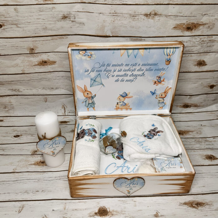 Trusou Botez Personalizat Baietel Iepuras