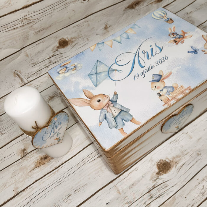 Trusou Botez Personalizat Baietel Iepuras - imagine 5